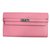 Hermès Kelly lange Geldbörse Classique Pink Leder  ref.28165