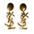 Yves Saint Laurent Brincos Dourado Metal  ref.28706