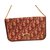 Dior Handbag Dark red Leather Cloth  ref.28752