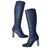 Céline Bam Bam knee-high boots Blue Leather  ref.28950