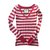 Abercrombie & Fitch T-shirt rayé col en V Coton Rose  ref.29253