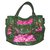 Balenciaga Handbag Pink Green Leather Cloth  ref.30137