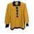 Yves Saint Laurent Botão de Tom de Ouro Topo de Lã Amarelo  ref.30743