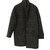 Ikks Coat Black Leopard print Dark grey Wool  ref.31630