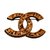Chanel Broche Dourado Metal  ref.32009