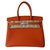 Birkin Hermès Bolso Naranja Cuero  ref.32197