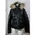 Autre Marque Chaqueta de cuero negra Degré 7 Duvillard con capucha desmontable Negro - vista 3