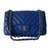 Timeless CHANEL CHEVRON Blue Leather  ref.33006
