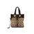 Yves Saint Laurent Tote de compras Preto Estampa de leopardo Couro Lona  ref.33107