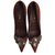 Prada Heels Brown Leather  ref.33818