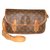 Louis Vuitton Handbags Brown Leather Cloth  ref.33826