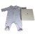 Gucci Baby-Schlafanzug Weiß Blau Baumwolle  ref.34438