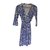Diane Von Furstenberg Robe Soie Bleu  ref.35114