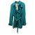 Burberry Trench coat Kensignton Azul Verde Seda  ref.35644