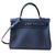 Kelly Hermès Bolsa Azul Couro  ref.35677