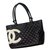 Chanel Bolso Negro Cuero  ref.35821