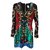Balmain Mini abito con paillettes con scollo a V Multicolore Seta  ref.35983