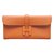 Hermès HERMES JIGE ELAN CLUTCH Orange Leather  ref.36108