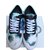 Kenzo Sneakers White Blue Green Leather Cloth  ref.36262