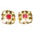 Chanel Aretes Roja Dorado Metal  ref.36488