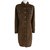 Yves Saint Laurent  Long Sleeve Shirt Dress Brown Polyester Nylon  ref.36596