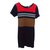 Sandro robe d'été manches courtes noire, rouge, marron, beige Polyamide Multicolore  ref.36729