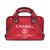 Chanel Deauville Sac Bowling Toile Rouge  ref.37132