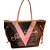 Neverfull Louis Vuitton Handtasche Leinwand  ref.37292