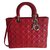 Dior Lady GM with invoice Red Leather  ref.37573