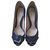Fendi Heels Blue Leather  ref.37748