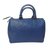 Speedy Louis Vuitton Bolsa Azul Couro  ref.37782