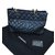 Chanel Einkaufstasche Schwarz Leder  ref.37903