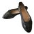 Chanel Zapatillas de ballet Negro Cuero  ref.38318