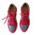 Louis Vuitton Sneakers Run Away 2016, tamaño 39 Roja Cuero  ref.38345