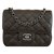 Chanel Square Mini Flap Dark grey Leather  ref.38561