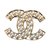 Chanel Alfinete & broche Dourado Metal  ref.38566