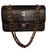 Chanel Medium double flap pyhton bag Black Python  ref.38665
