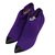 Chanel Ankle Boots Purple Leather Cloth  ref.38759