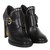 Salvatore Ferragamo Black leather studded ankle boots-like New  ref.38788