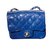 Timeless Chanel Bolsa Azul Couro envernizado  ref.39604