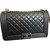 Le Boy Chanel Bolsa Preto Couro  ref.39623