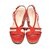Prada Sandalen mit Keilabsatz Pink Lackleder  ref.39721