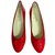 Ballerine Chanel in vernice Rosso Pelle verniciata  ref.39993