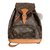 Louis Vuitton Backpack Montsouris MM Canvas Monogram Brown Golden Leather  ref.40313