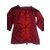 Antik Batik Aroma-Bluse Rot Bordeaux Seide Baumwolle Viskose  ref.40593