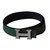 Superb belt buckle H metal silver palladié signed Hermès Green Leather  ref.45451