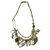 Betsey Johnson Necklace Silvery Golden Metal Pearl Glass  ref.40903