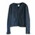 Chanel Veste avec poches plaquées fermeture éclair 91% soie  noir avec fils argent Tres peu mise 3 fois  vendue avec son ceintre Viscose  ref.41014