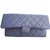 Timeless Chanel Handtaschen Blau Grau Leder  ref.41029
