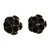 Chanel Earrings Black Golden Metal  ref.41376